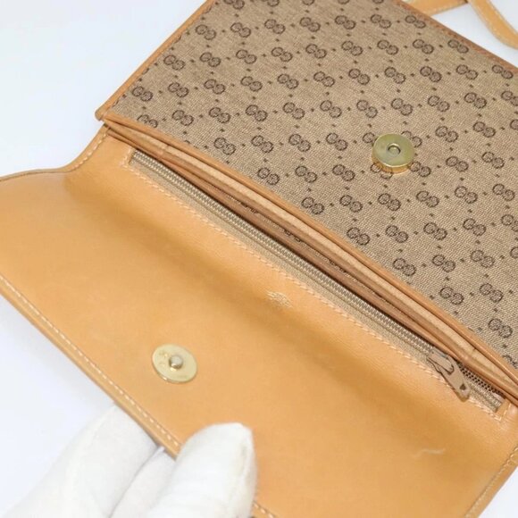 GUCCI Micro GG Supreme Shoulder Bag PVC Beige Gold - Picture 9 of 16